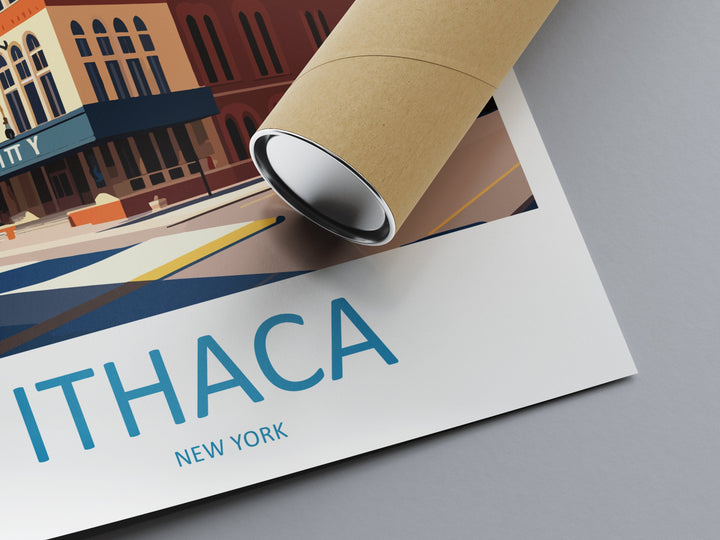 Ithaca Travel Print Wall Art Ithaca Wall Hanging Home Décor Ithaca Gift Art Lovers New York State Art Gift Lover Print