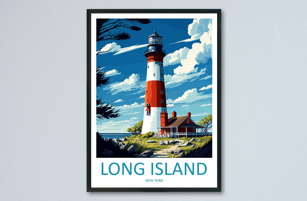 Long Island Travel Print Wall Art Long Island Wall Hanging Home Décor Long Island Gift Art Lovers New York State Art Gift Lover Poster