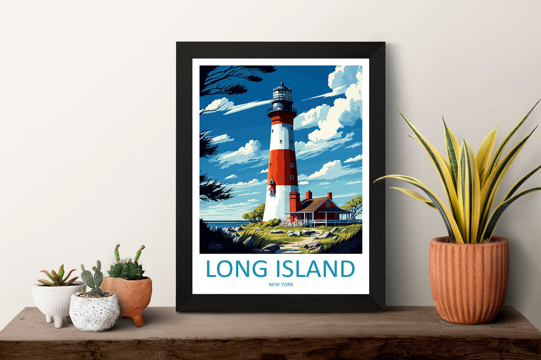 Long Island Travel Print Wall Art Long Island Wall Hanging Home Décor Long Island Gift Art Lovers New York State Art Gift Lover Poster