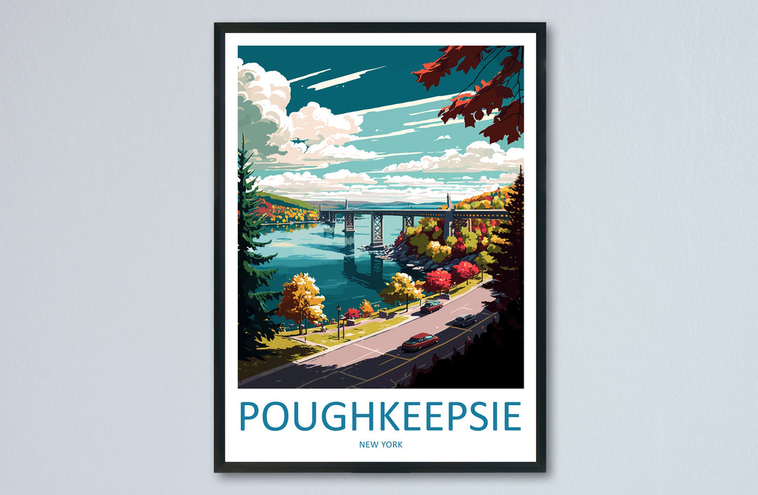 Poughkeepsie Travel Print Wall Art Poughkeepsie Wall Hanging Home Décor Poughkeepsie Gift Art Lovers New York State Art Gift Lover Poster
