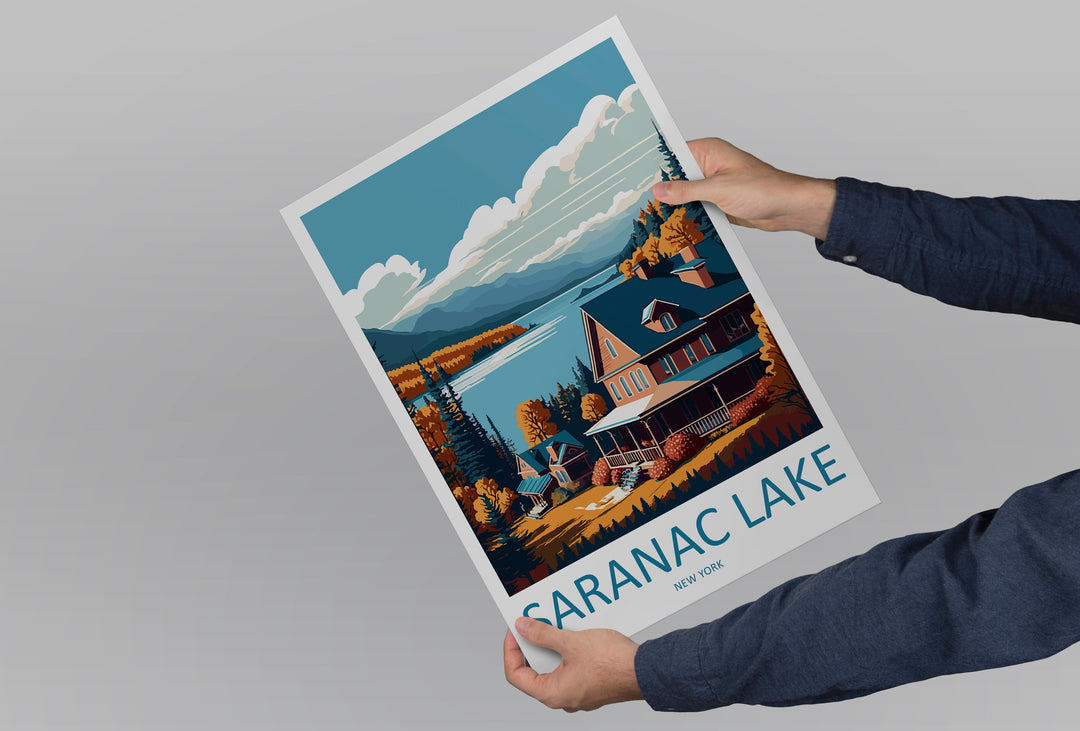 Saranac Lake Travel Print Wall Art Saranac Lake Wall Hanging Home Décor Saranac Lake Gift Art Lovers New York State Art Gift Lover Poster