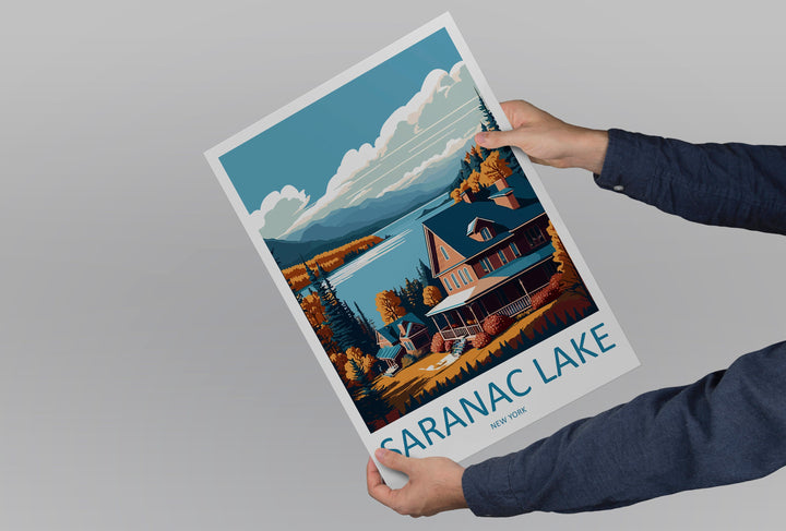 Saranac Lake Travel Print Wall Art Saranac Lake Wall Hanging Home Décor Saranac Lake Gift Art Lovers New York State Art Gift Lover Poster