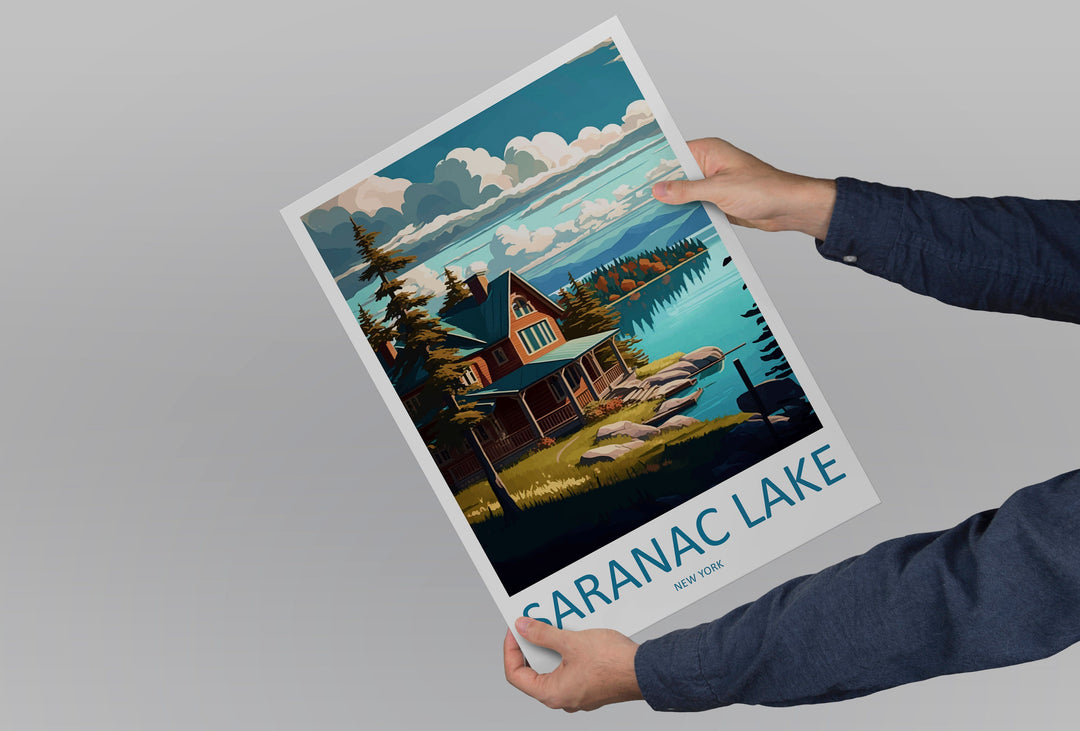 Saranac Lake Travel Print Wall Art Saranac Lake Wall Hanging Home Décor Saranac Lake Gift Art Lovers New York State Art Gift Lover Poster