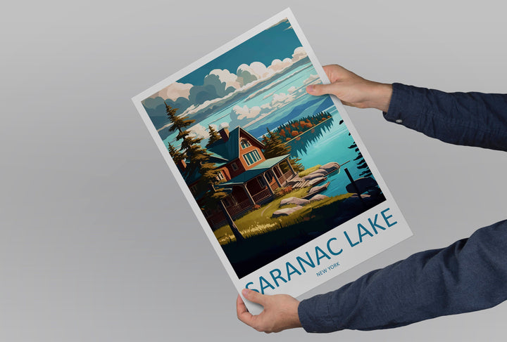 Saranac Lake Travel Print Wall Art Saranac Lake Wall Hanging Home Décor Saranac Lake Gift Art Lovers New York State Art Gift Lover Poster