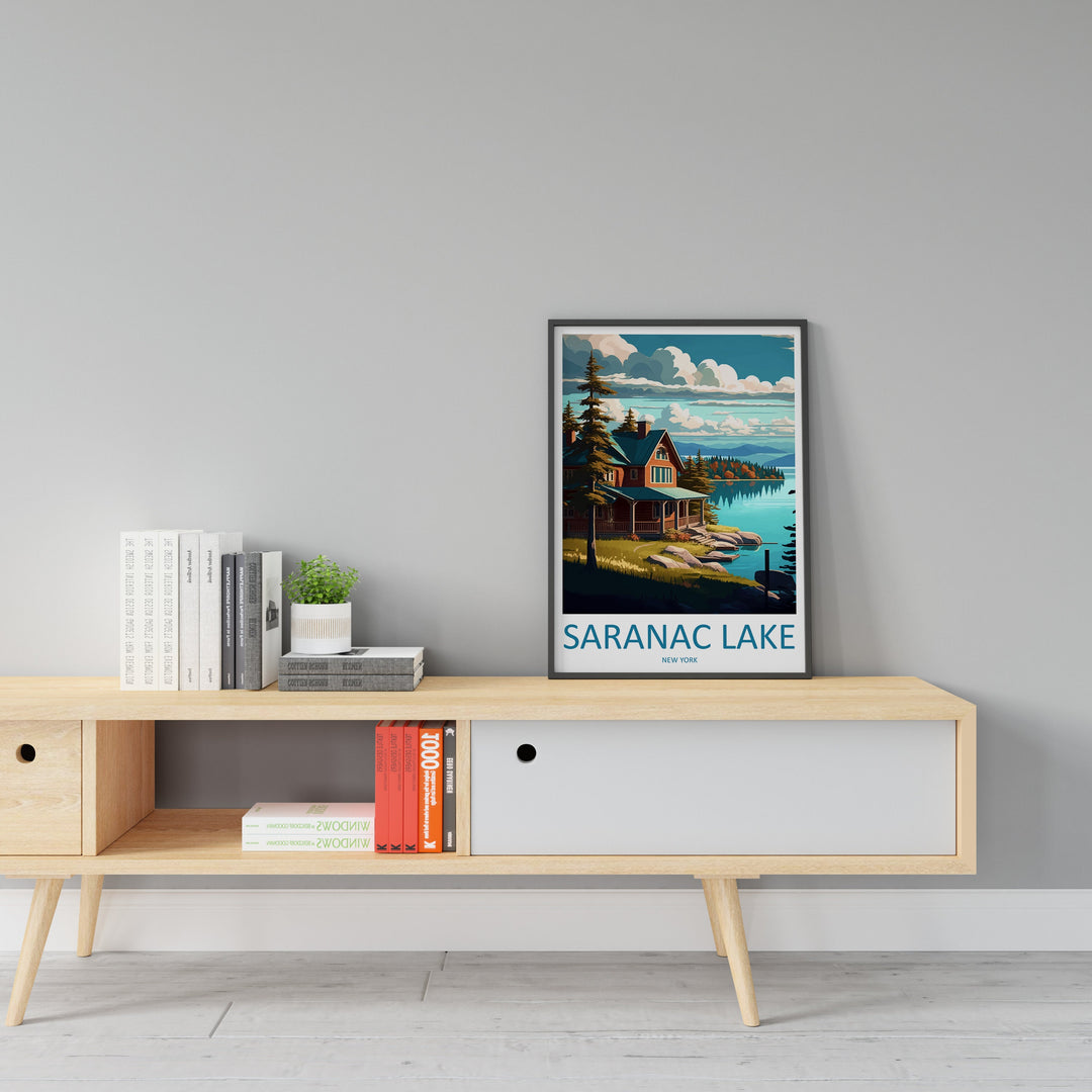 Saranac Lake Travel Print Wall Art Saranac Lake Wall Hanging Home Décor Saranac Lake Gift Art Lovers New York State Art Gift Lover Poster