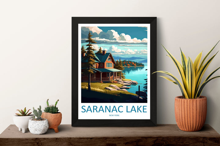 Saranac Lake Travel Print Wall Art Saranac Lake Wall Hanging Home Décor Saranac Lake Gift Art Lovers New York State Art Gift Lover Poster