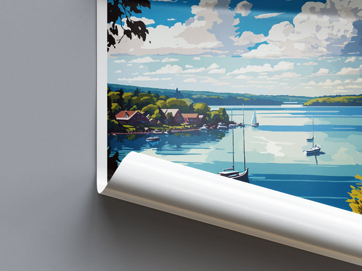 Skaneateles Lake Travel Print Wall Art Skaneateles Lake Wall Hanging Home Décor Skaneateles Lake Gift Art Lovers New York State Art Gift