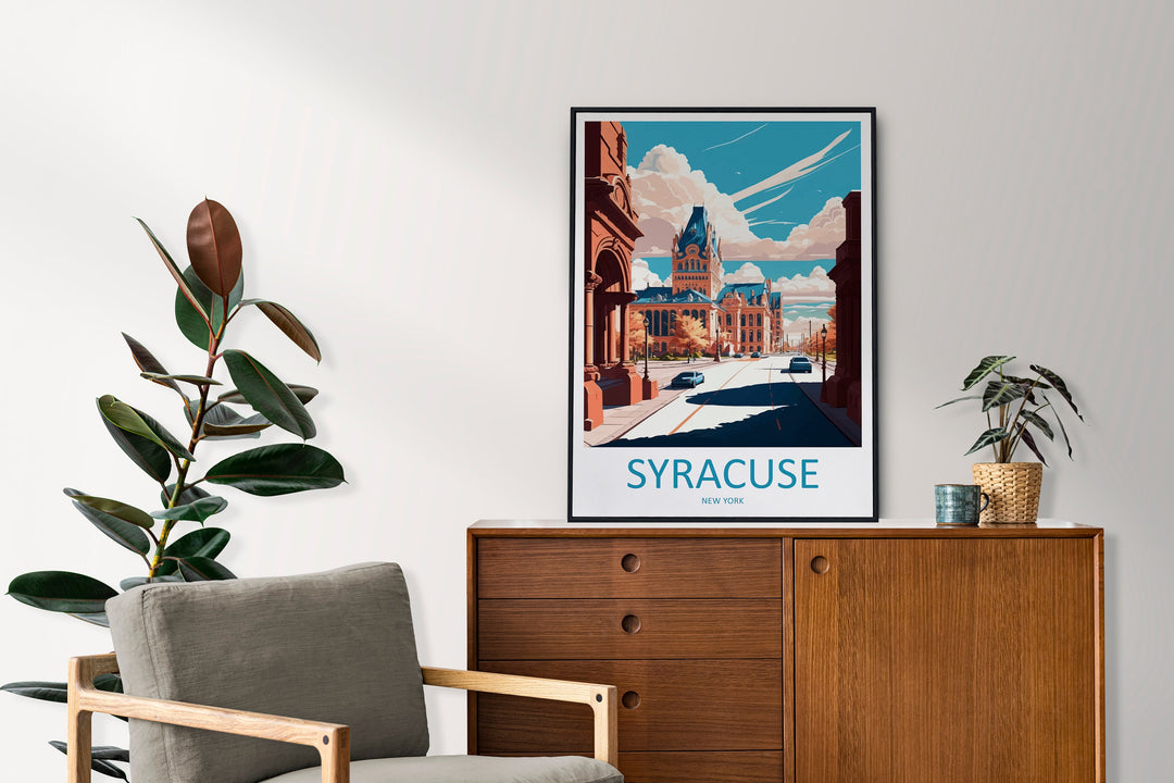 Syracuse Travel Print Wall Art Syracuse Wall Hanging Home Décor Syracuse Gift Art Lovers New York State Art Gift Lover Poster