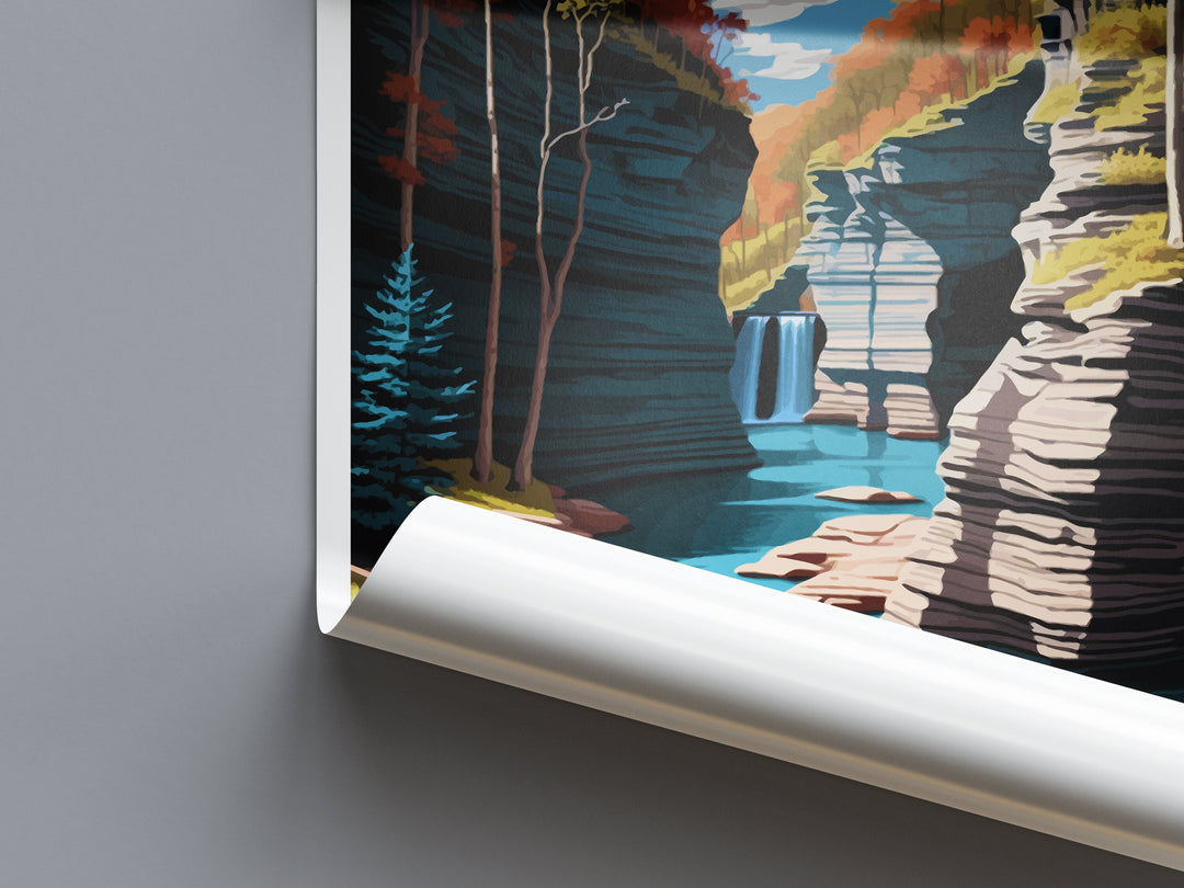 Watkins Glen State Park Travel Print Wall Art Watkins Glen Wall Hanging Home Décor Watkins Glen Gift Art Lovers New York State Art Gift