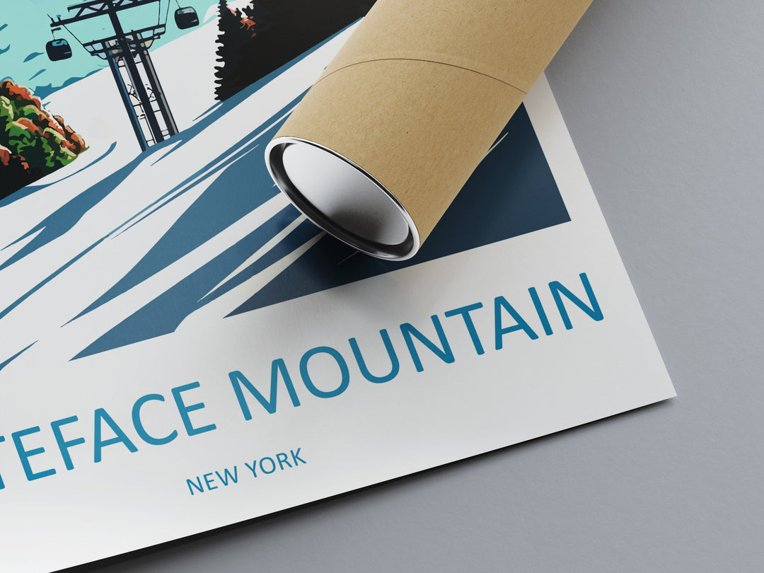 Whiteface Mountain Travel Print Wall Art Whiteface Wall Hanging Home Décor Whiteface Gift Art Lovers New York State Art Gift Poster