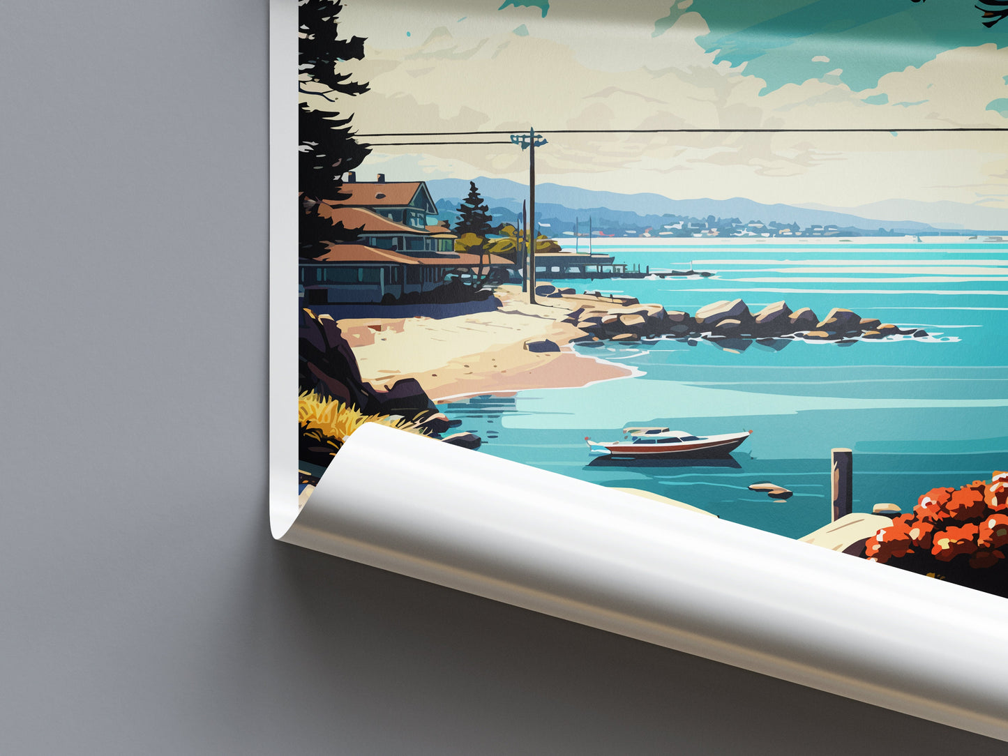 Monterey Bay Travel Print Wall Art Monterey Bay Wall Hanging Home Décor Monterey Bay Gift Art Lovers California Art Lover Gift Monterey Bay