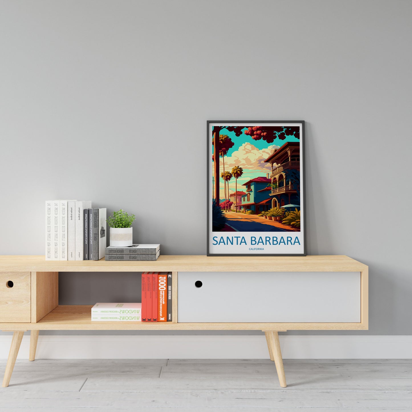 Santa Barbara Travel Print Wall Art Santa Barbara Wall Hanging Home Décor Santa Barbara Gift Art Lovers California Art Lover Gift