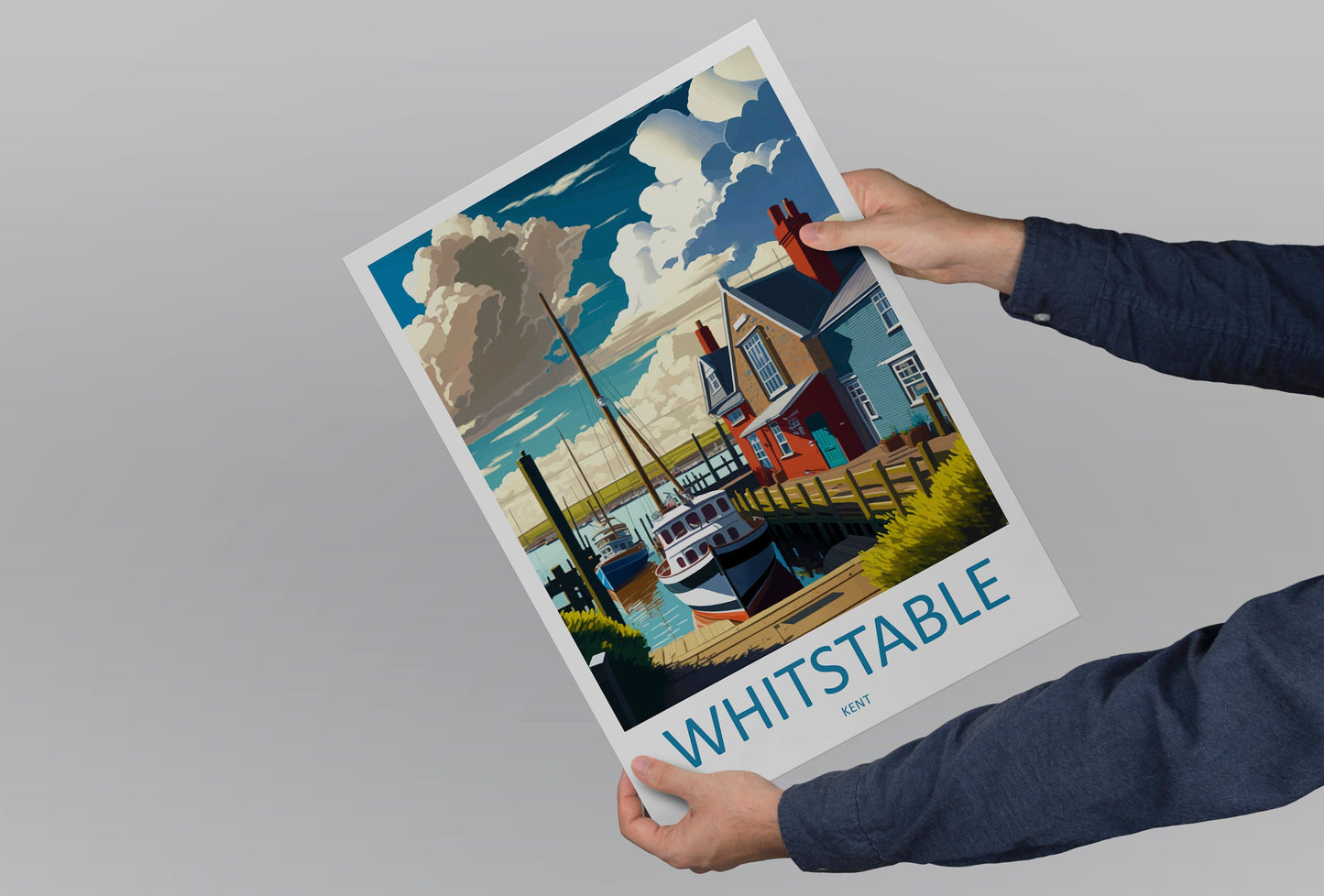 Whitstable Harbour Travel Print Wall Art Whitstable Wall Hanging Home Décor Whitstable Gift Art Lovers England Art Lover Gift Whitstable
