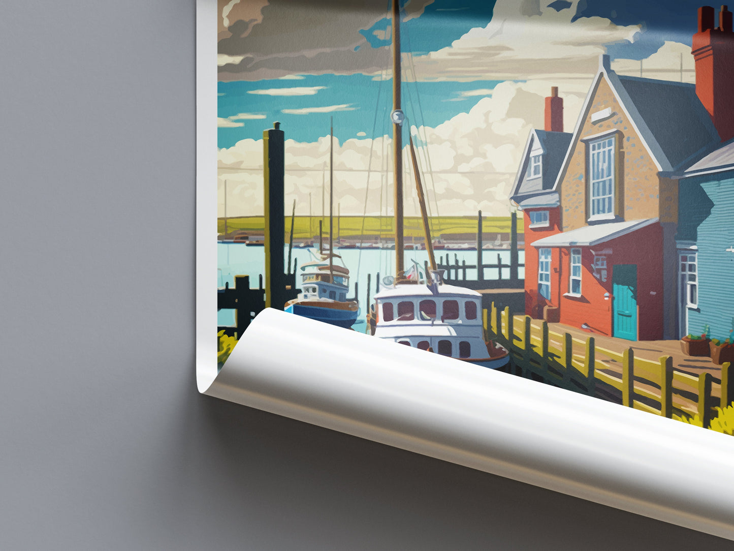 Whitstable Harbour Travel Print Wall Art Whitstable Wall Hanging Home Décor Whitstable Gift Art Lovers England Art Lover Gift Whitstable