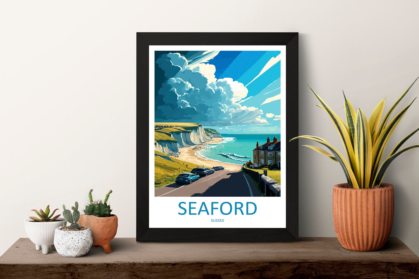 Seaford Travel Print Wall Art Seaford Wall Hanging Home Décor Seaford Gift Art Lovers England Art Lover Gift Print Sussex Travel Print