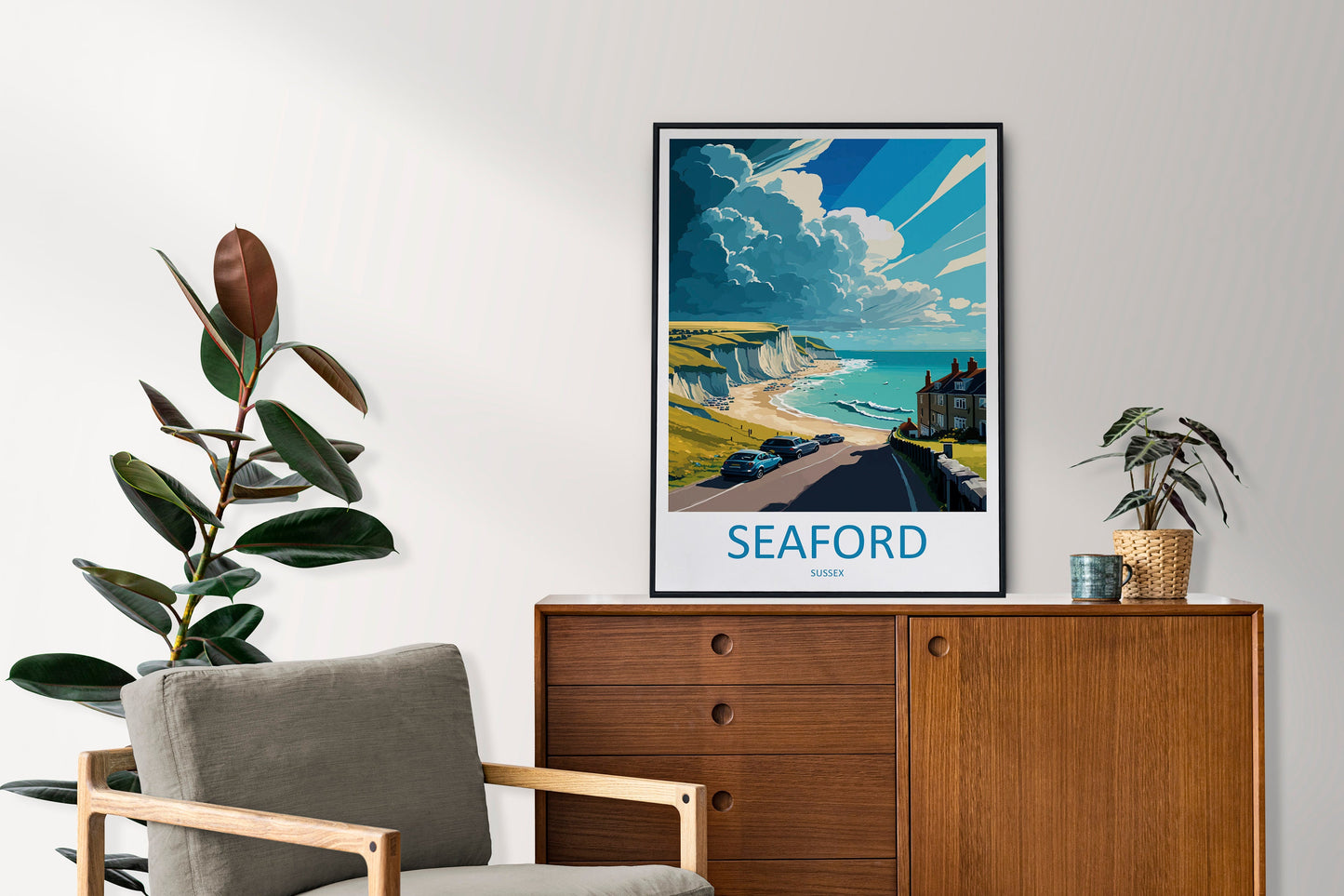 Seaford Travel Print Wall Art Seaford Wall Hanging Home Décor Seaford Gift Art Lovers England Art Lover Gift Print Sussex Travel Print