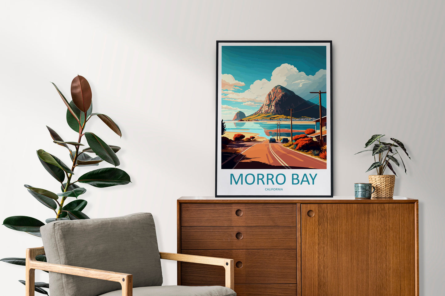 Morro Bay Travel Print Wall Art Morro Bay Wall Hanging Home Décor Morro Bay Gift Art Lovers California Art Lover Gift Morro Bay Art Print