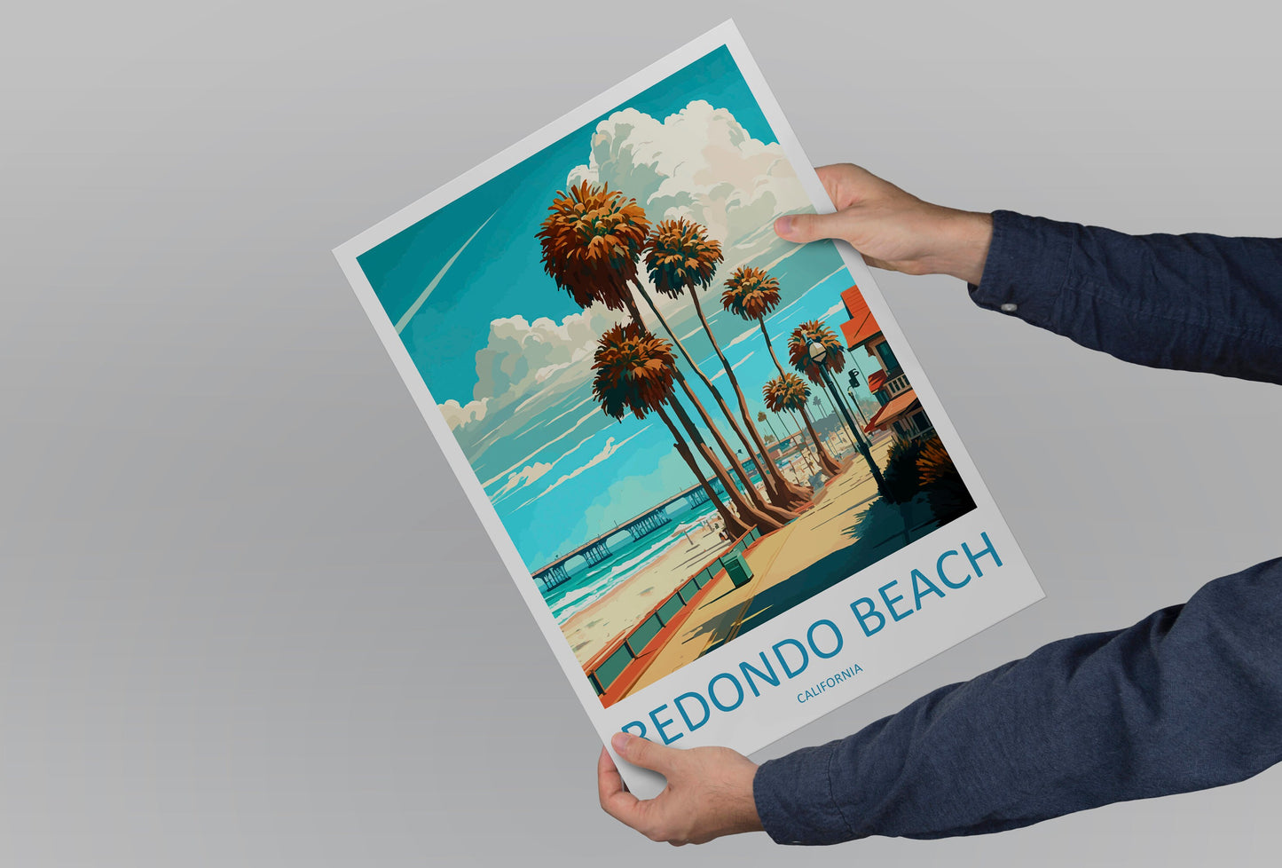 Redondo Beach Travel Print Wall Art Redondo Beach Wall Hanging Home Décor Redondo Beach Gift Art Lovers California Art Lover Gift