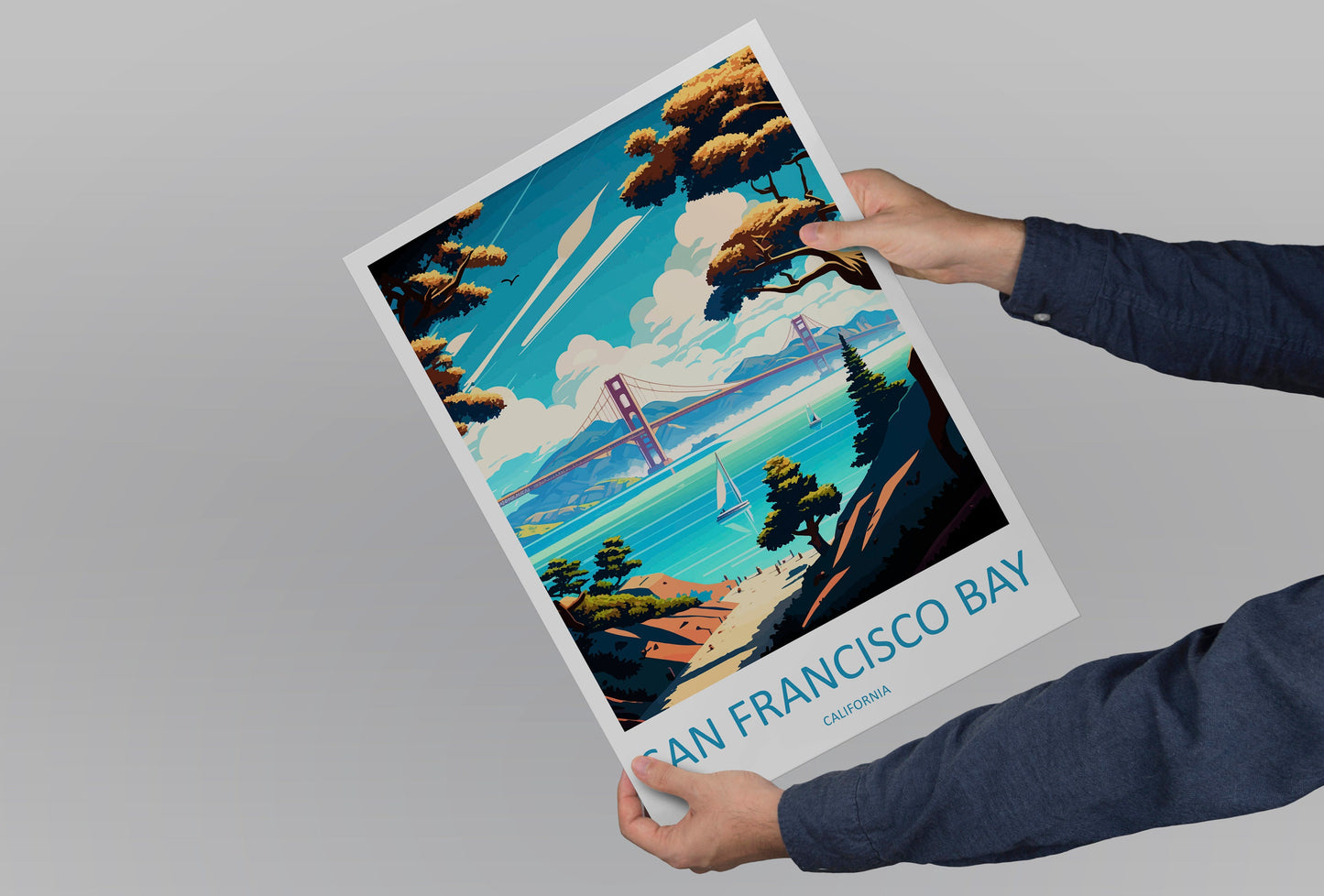 San Francisco Bay Area Travel Print Wall Art San Francisco Bay Wall Hanging Home Décor San Francisco Bay Gift Art Lovers California Art