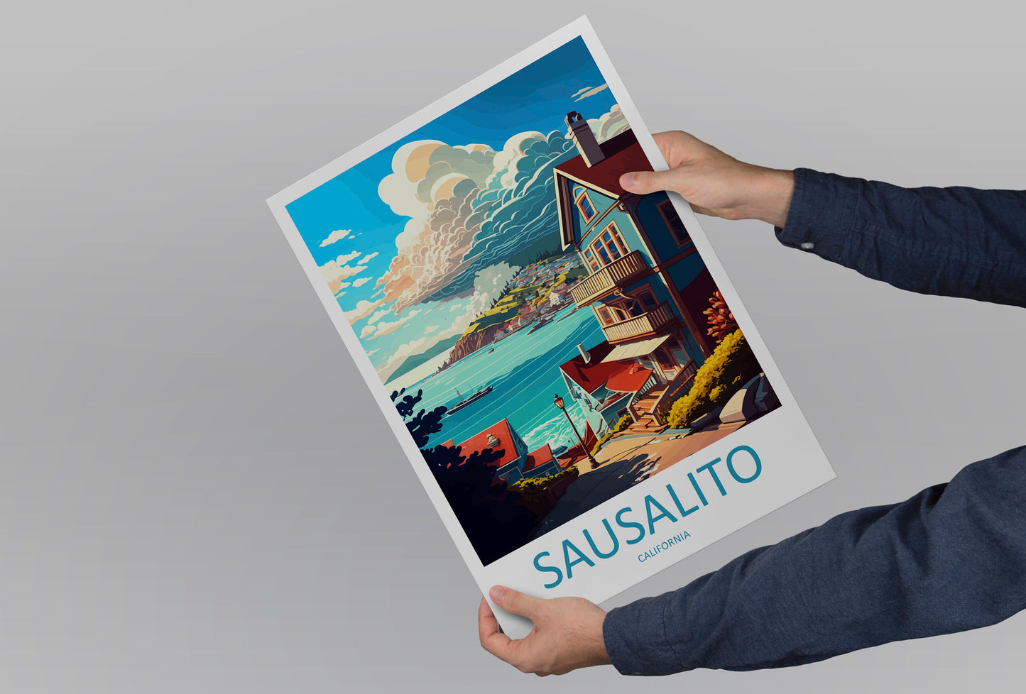 Sausalito Travel Print Wall Art Sausalito Wall Hanging Home Décor Sausalito Gift Art Lovers California Art Lover Gift Sausalito Art Print