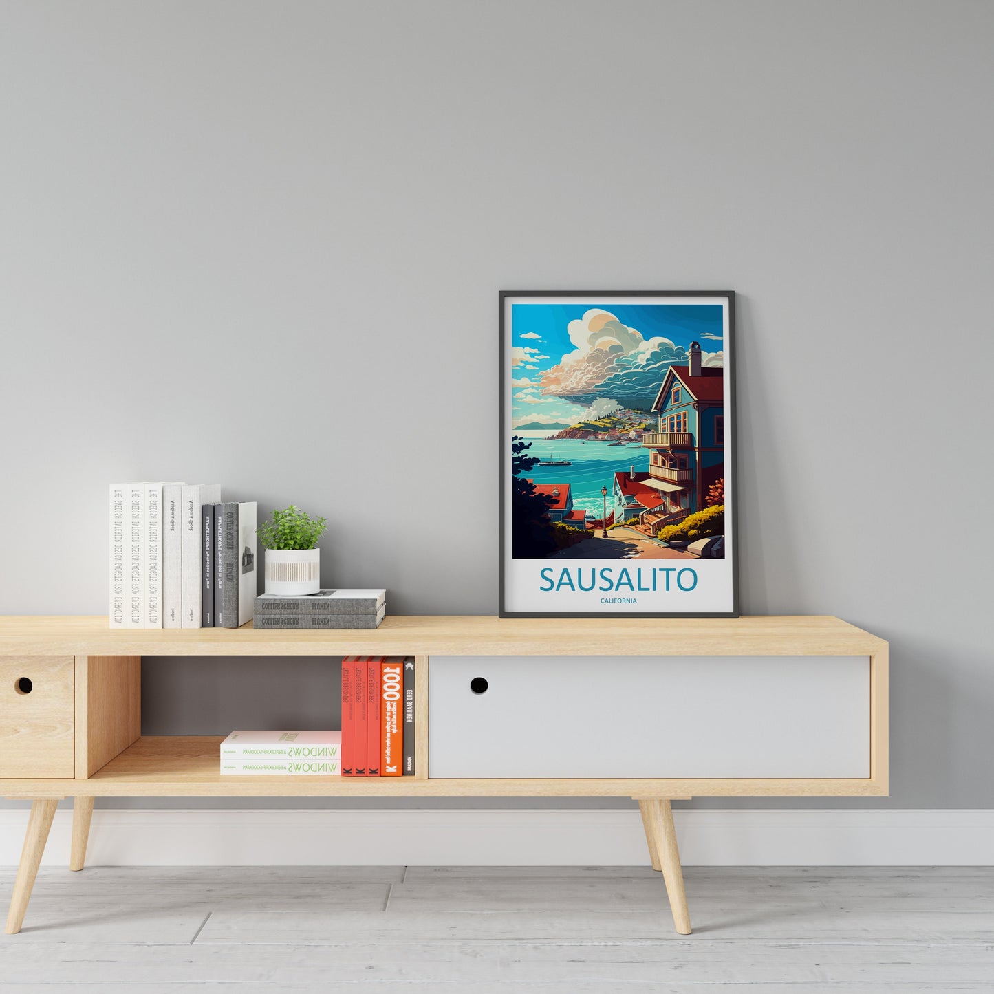 Sausalito Travel Print Wall Art Sausalito Wall Hanging Home Décor Sausalito Gift Art Lovers California Art Lover Gift Sausalito Art Print