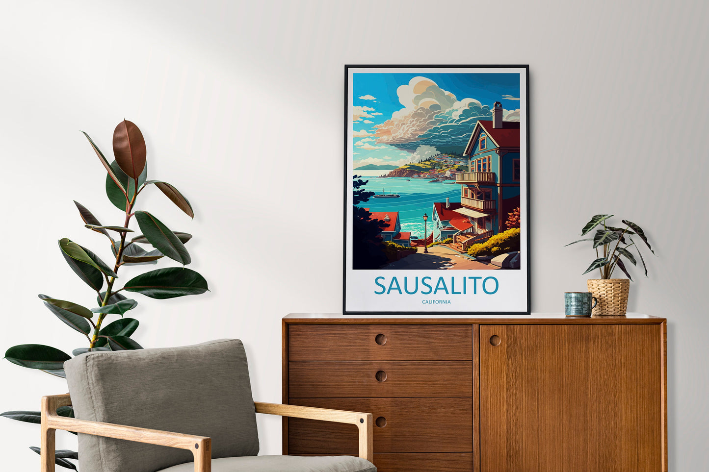 Sausalito Travel Print Wall Art Sausalito Wall Hanging Home Décor Sausalito Gift Art Lovers California Art Lover Gift Sausalito Art Print