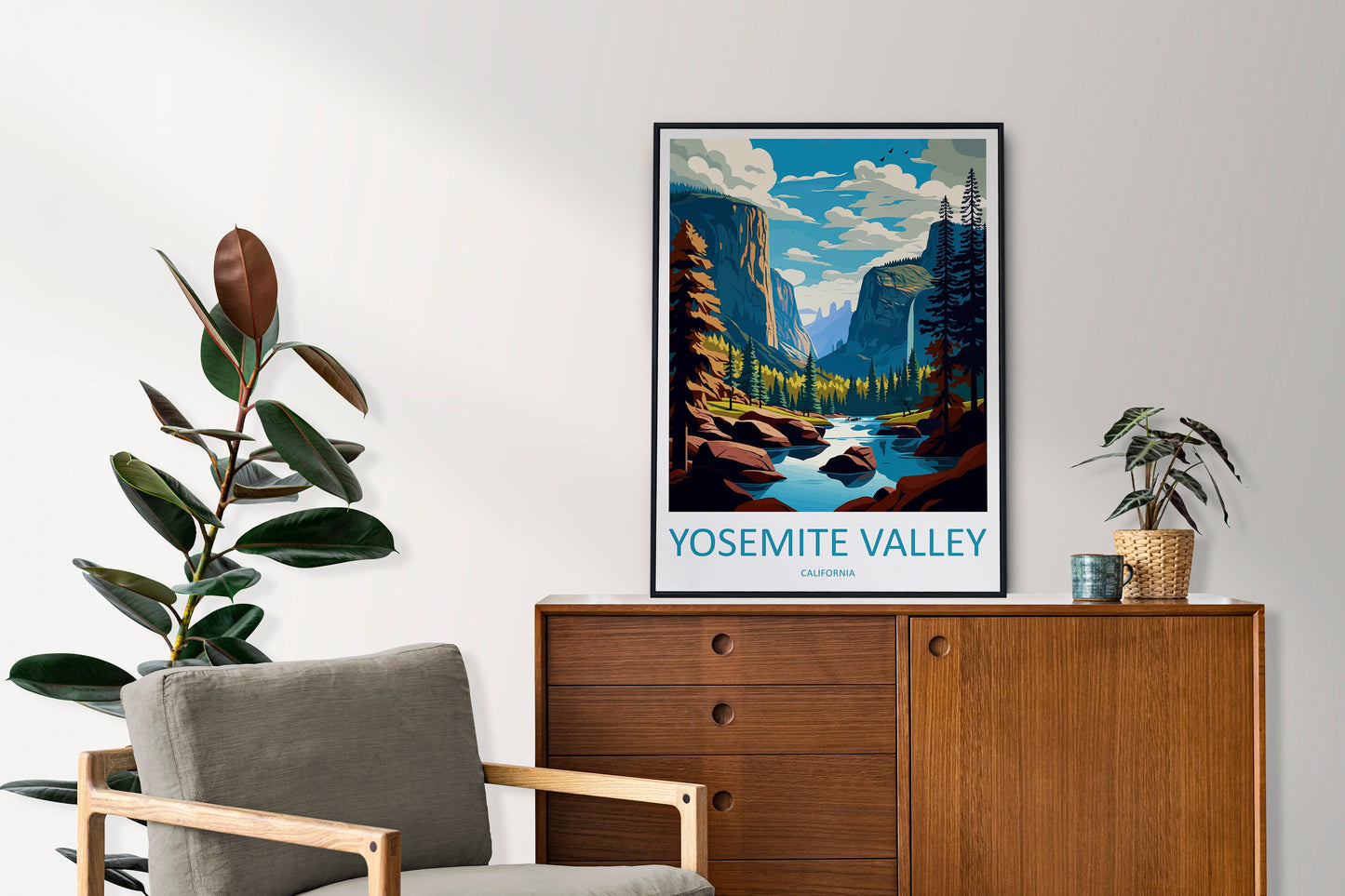 Yosemite Valley National Park Travel Print Wall Art Yosemite Valley Wall Hanging Home Décor Yosemite Valley Gift Art Lovers California Art