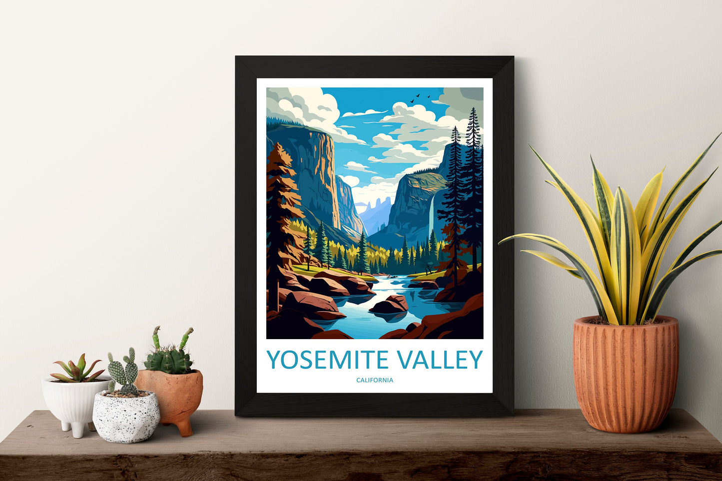 Yosemite Valley National Park Travel Print Wall Art Yosemite Valley Wall Hanging Home Décor Yosemite Valley Gift Art Lovers California Art