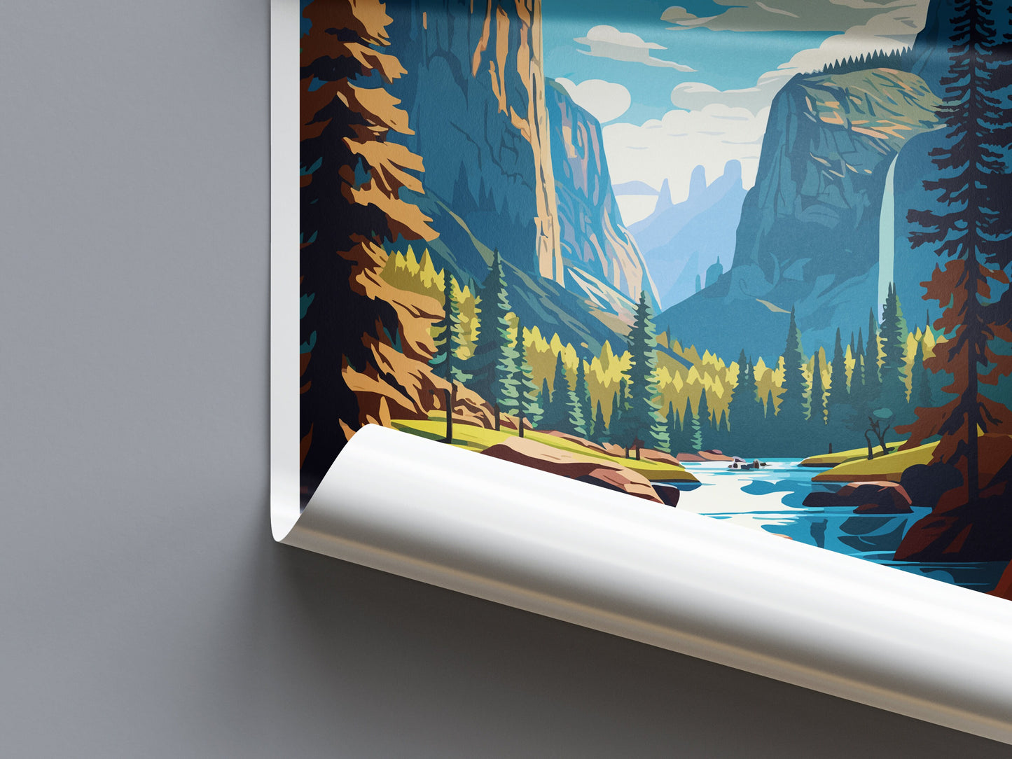 Yosemite Valley National Park Travel Print Wall Art Yosemite Valley Wall Hanging Home Décor Yosemite Valley Gift Art Lovers California Art