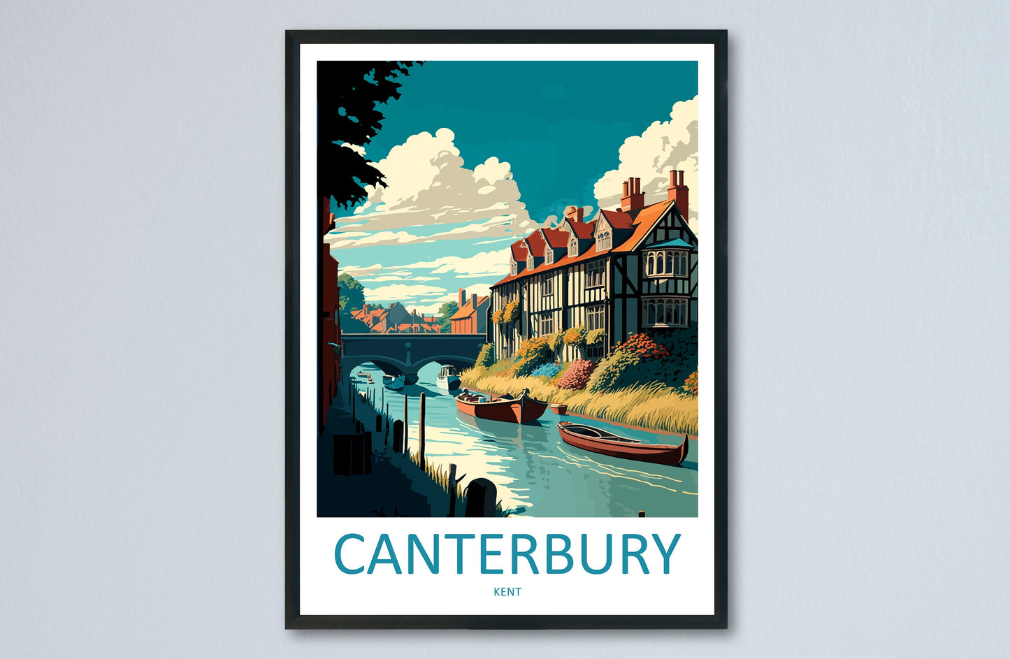 Canterbury Travel Print Wall Art Canterbury Wall Hanging Home Décor Canterbury Gift Art Lovers England Art Lover Gift Print Artwork Kent Art