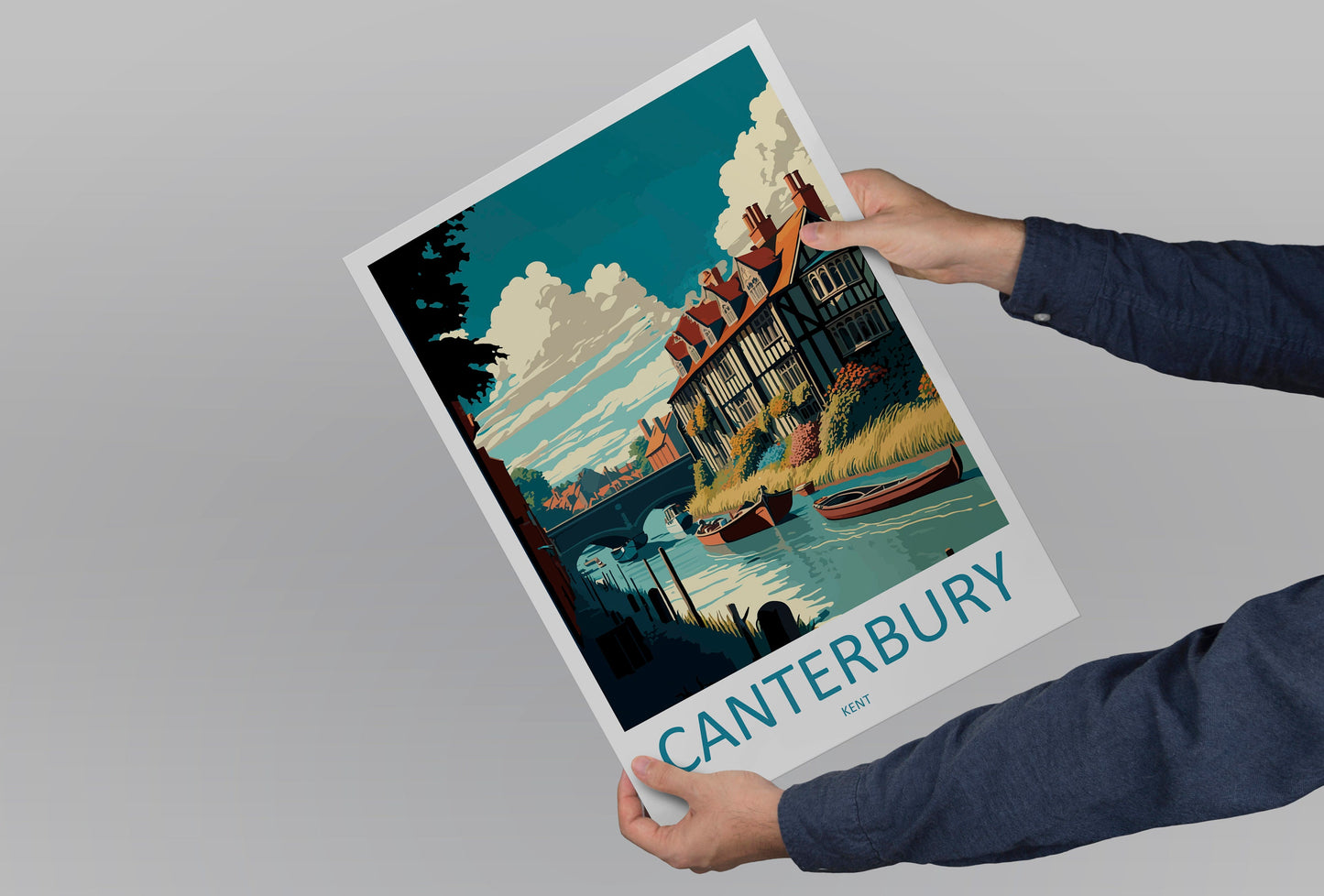 Canterbury Travel Print Wall Art Canterbury Wall Hanging Home Décor Canterbury Gift Art Lovers England Art Lover Gift Print Artwork Kent Art