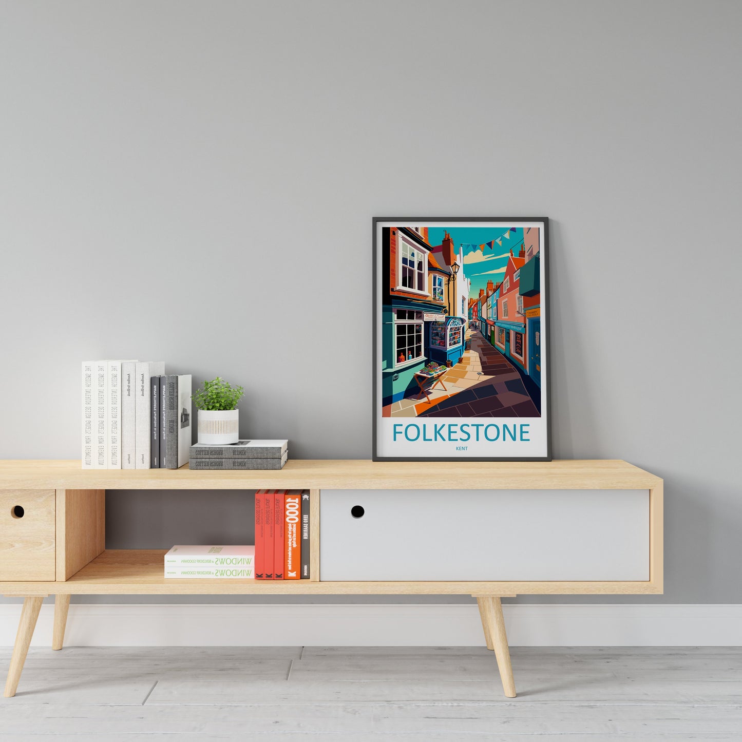 Folkestone Travel Print Wall Art Folkestone Wall Hanging Home Décor Folkestone Gift Art Lovers England Art Lover Gift Print Artwork Kent Art