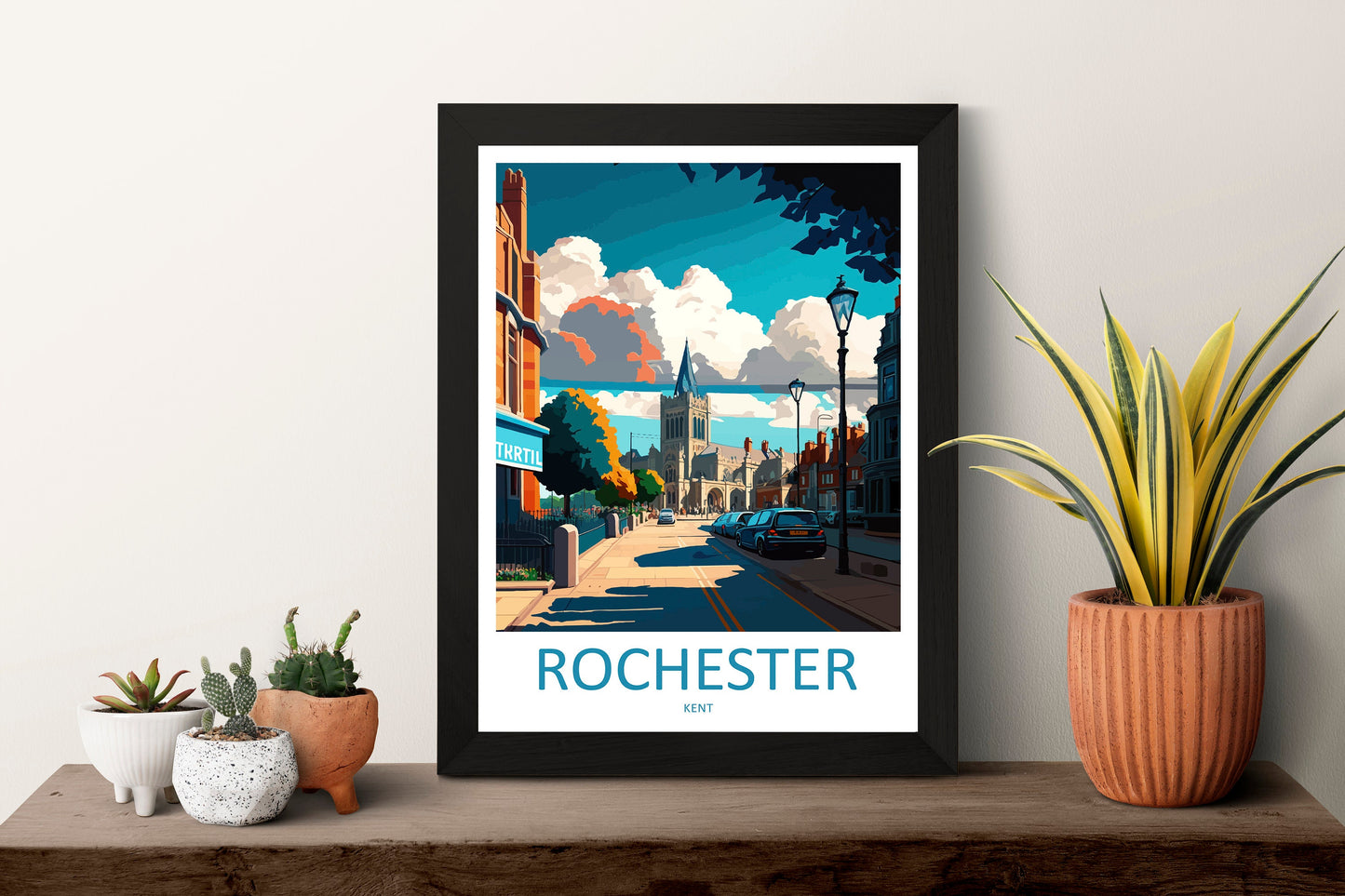 Rochester Travel Print Wall Art Rochester Wall Hanging Home Décor Rochester Gift Art Lovers England Art Lover Gift Print Artwork Kent Art