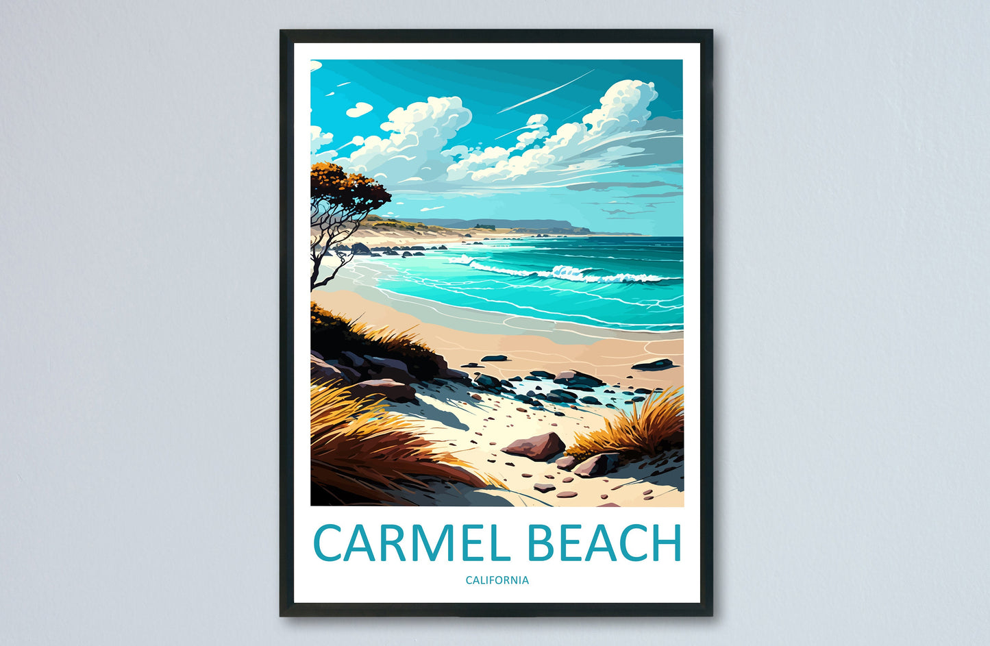 Carmel Beach Travel Print Wall Art Carmel Beach Wall Hanging Home Décor Carmel Beach Gift Art Lovers California Art Lover Gift
