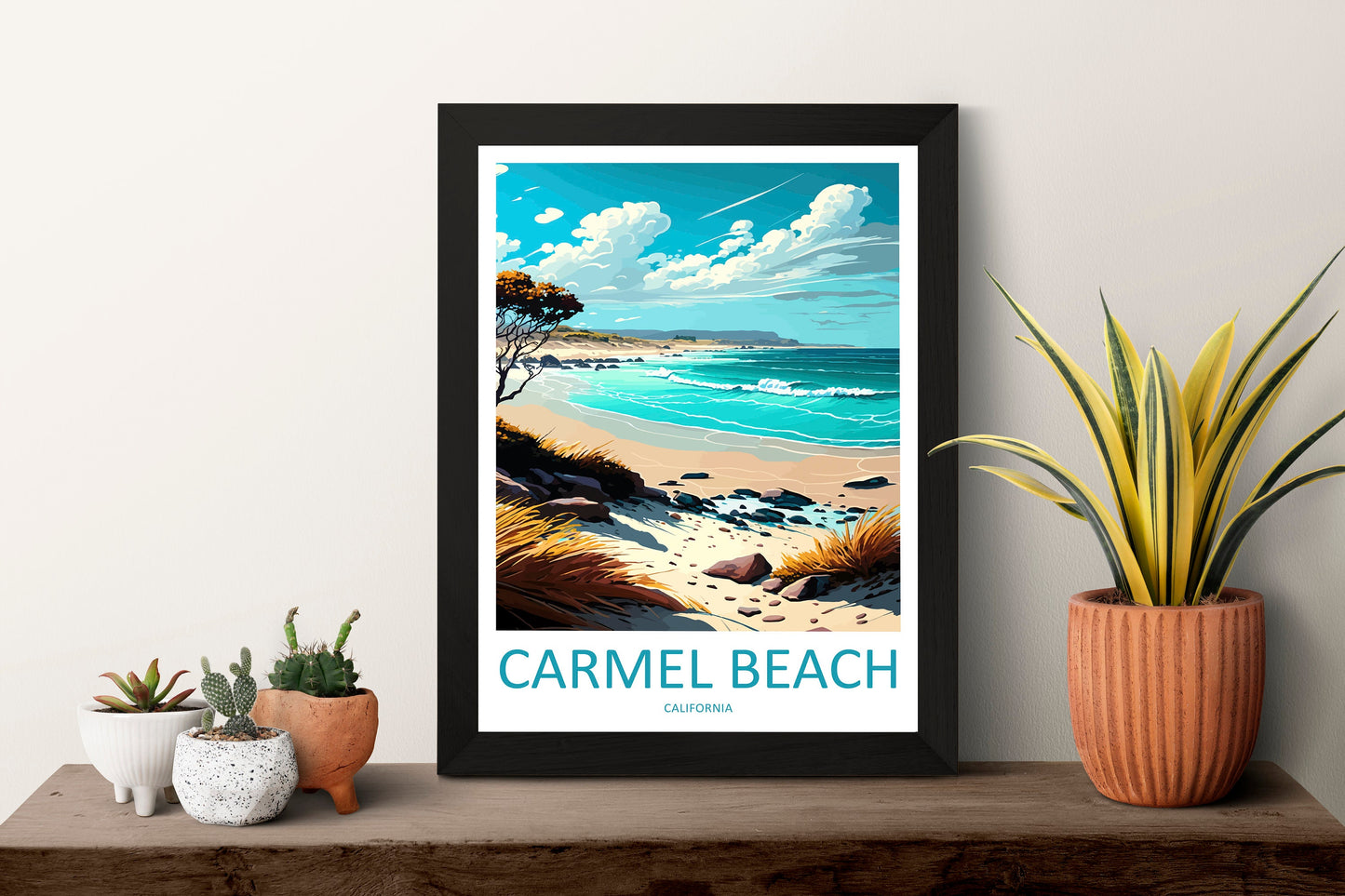 Carmel Beach Travel Print Wall Art Carmel Beach Wall Hanging Home Décor Carmel Beach Gift Art Lovers California Art Lover Gift