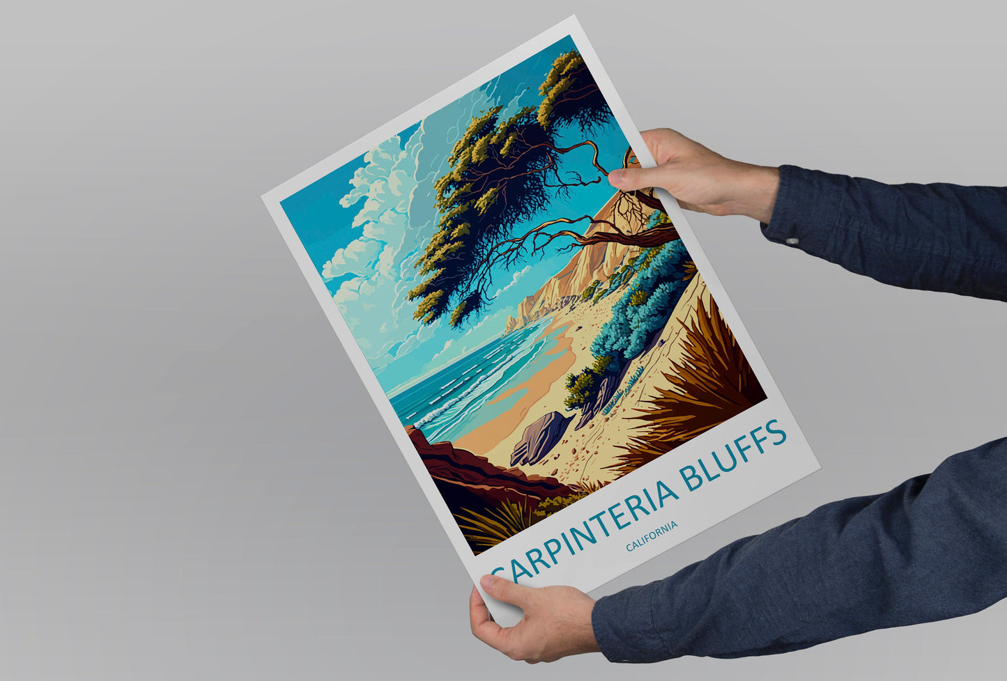 Carpinteria Bluffs Travel Print Wall Art Carpinteria Bluffs Wall Hanging Home Décor Carpinteria Bluffs Gift Art Lovers California Art