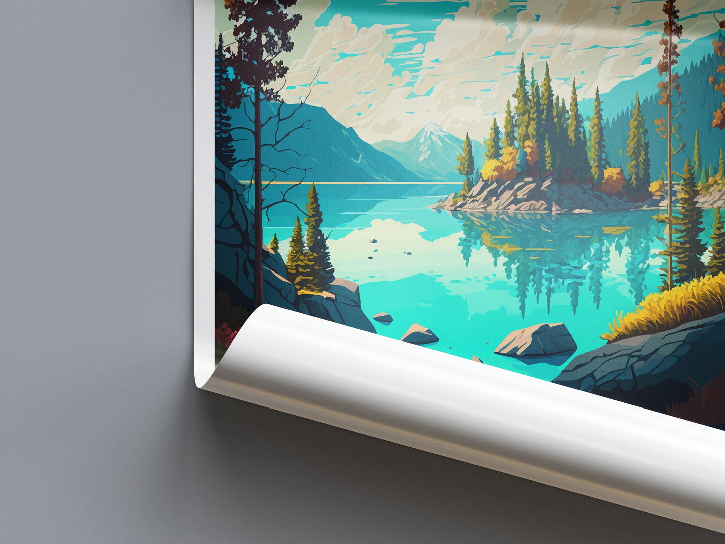 Clear Lake Travel Print Wall Art Clear Lake Wall Hanging Home Décor Clear Lake Gift Art Lovers California Art Lover Gift Clear Lake Art