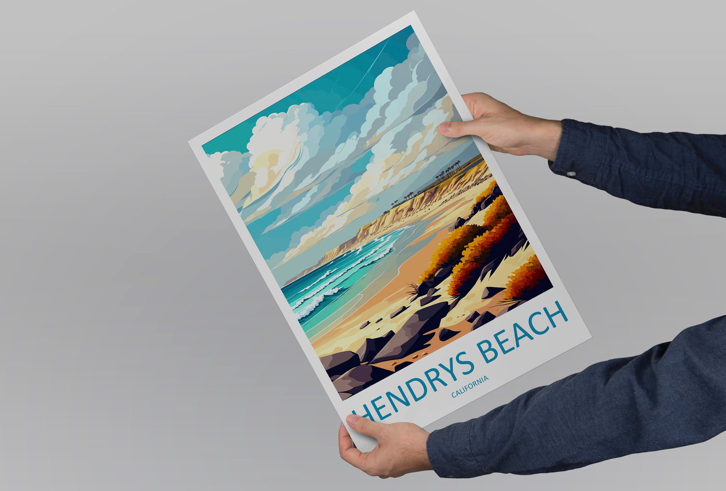 Hendrys Beach Travel Print Wall Art Hendrys Beach Wall Hanging Home Décor Hendrys Beach Gift Art Lovers California Art Lover Gift