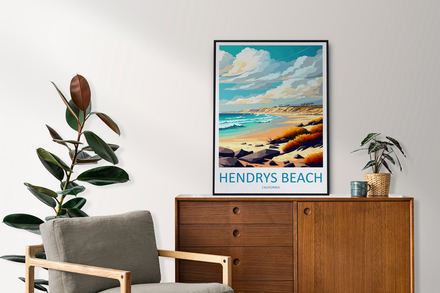 Hendrys Beach Travel Print Wall Art Hendrys Beach Wall Hanging Home Décor Hendrys Beach Gift Art Lovers California Art Lover Gift