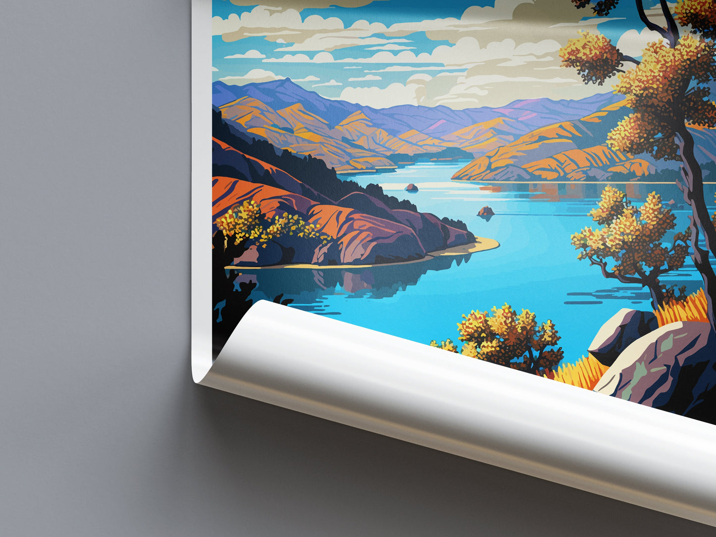Lake Berryessa Travel Print Wall Art Lake Berryessa Wall Hanging Home Décor Lake Berryessa Gift Art Lovers California Art Lover Gift
