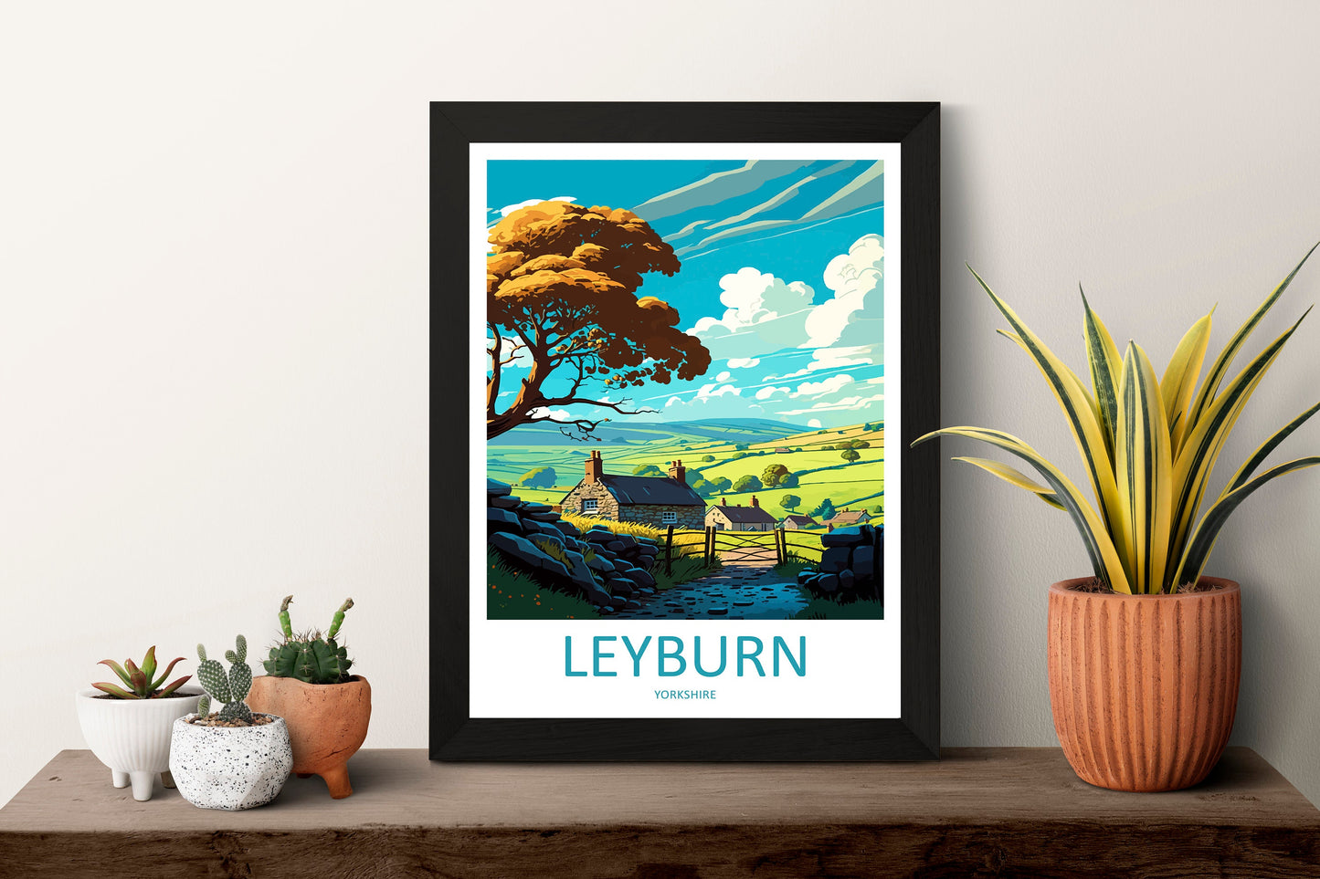 Leyburn Travel Print Wall Art Leyburn Wall Hanging Home Décor Leyburn Gift Art Lovers England Art Lover Gift Print Artwork Yorkshire Artwork