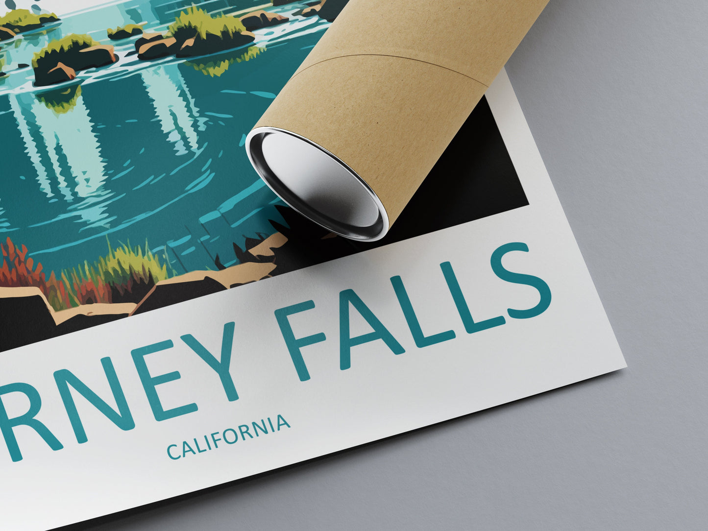 Burney Falls Travel Print Wall Art Burney Falls Wall Hanging Home Décor Burney Falls Gift Art Lovers California Art Lover Gift Poster