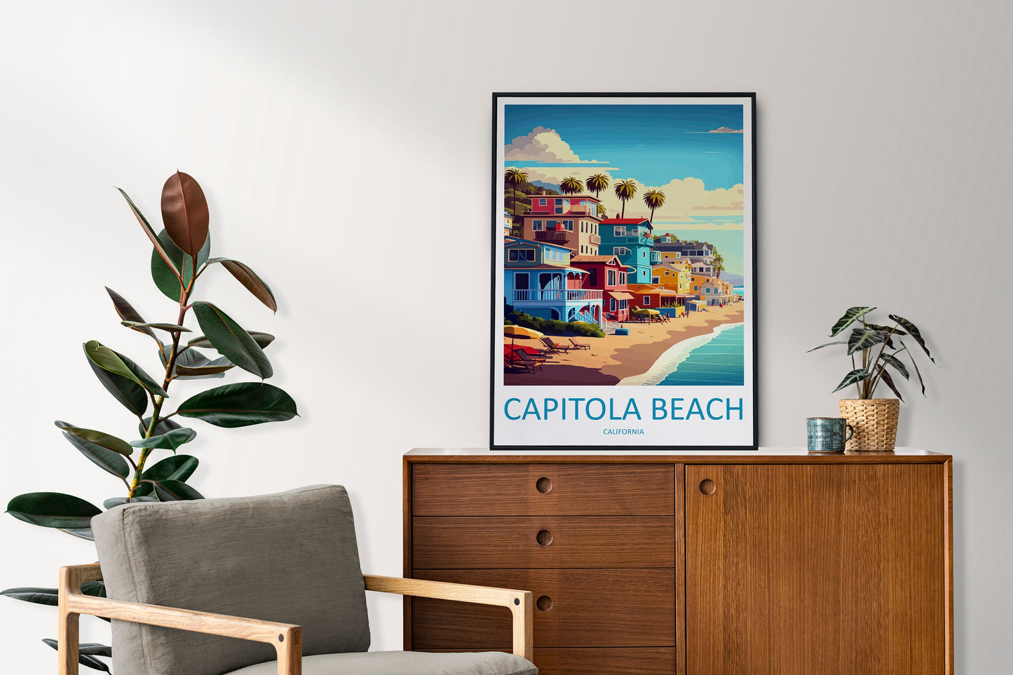Capitola Beach Travel Print Wall Art Capitola Beach Wall Hanging Home Décor Capitola Beach Gift Art Lovers California Art Lover Gift Print