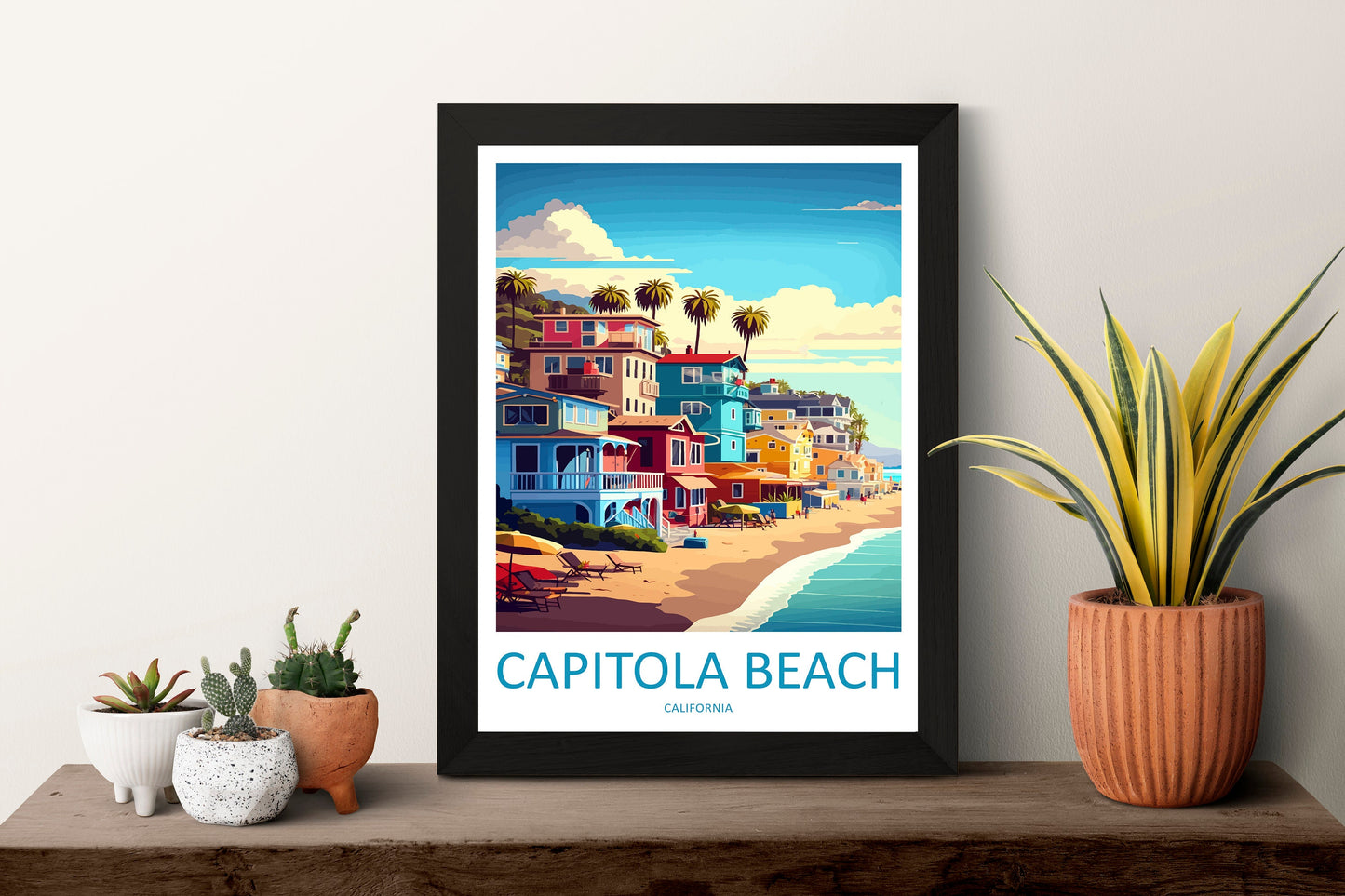 Capitola Beach Travel Print Wall Art Capitola Beach Wall Hanging Home Décor Capitola Beach Gift Art Lovers California Art Lover Gift Print