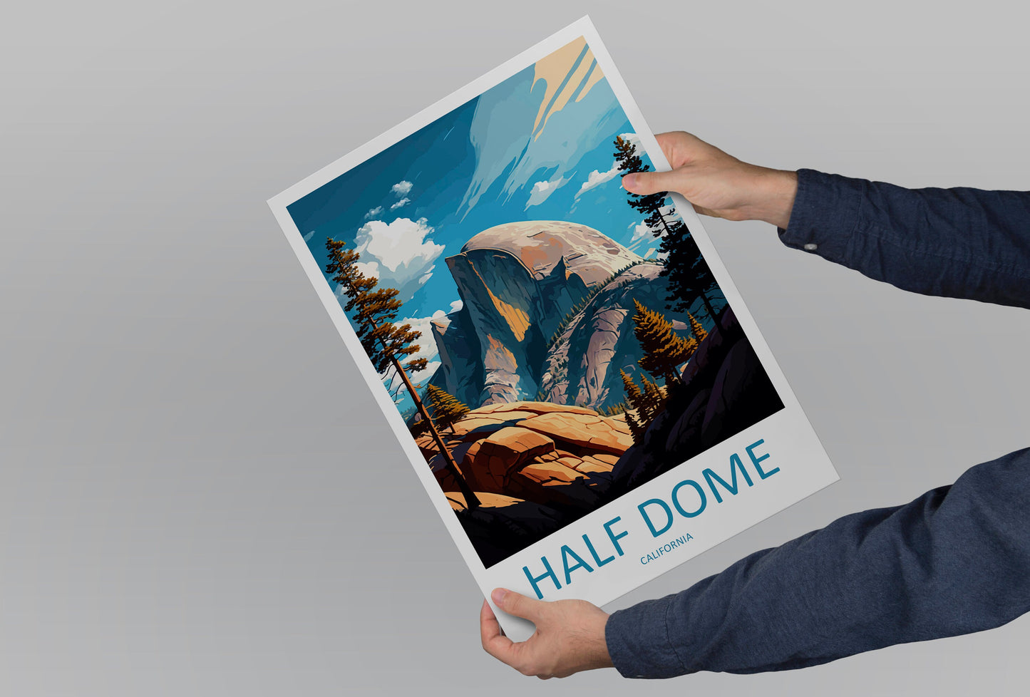 Half Dome Yosemite Travel Print Wall Art Half Dome Wall Hanging Home Décor Half Dome Gift Art Lovers California Art Lover Gift Print