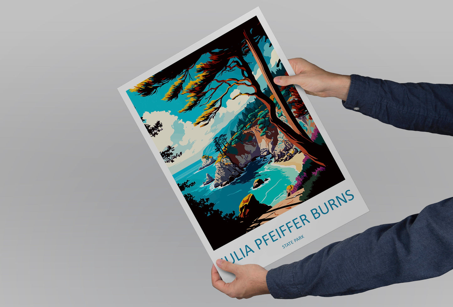 Julia Pfeiffer Burns State Park Travel Print Wall Art Julia Pfeiffer Burns Wall Hanging Home Décor Julia Pfeiffer Burns Gift Art California