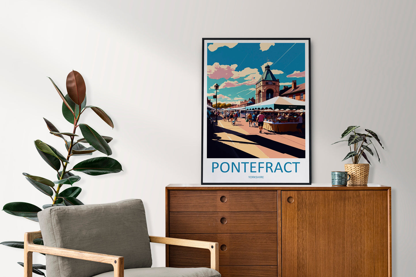 Pontefract Travel Print Wall Art Pontefract Wall Hanging Home Décor Pontefract Gift Art Lovers England Art Lover Gift Print Artwork