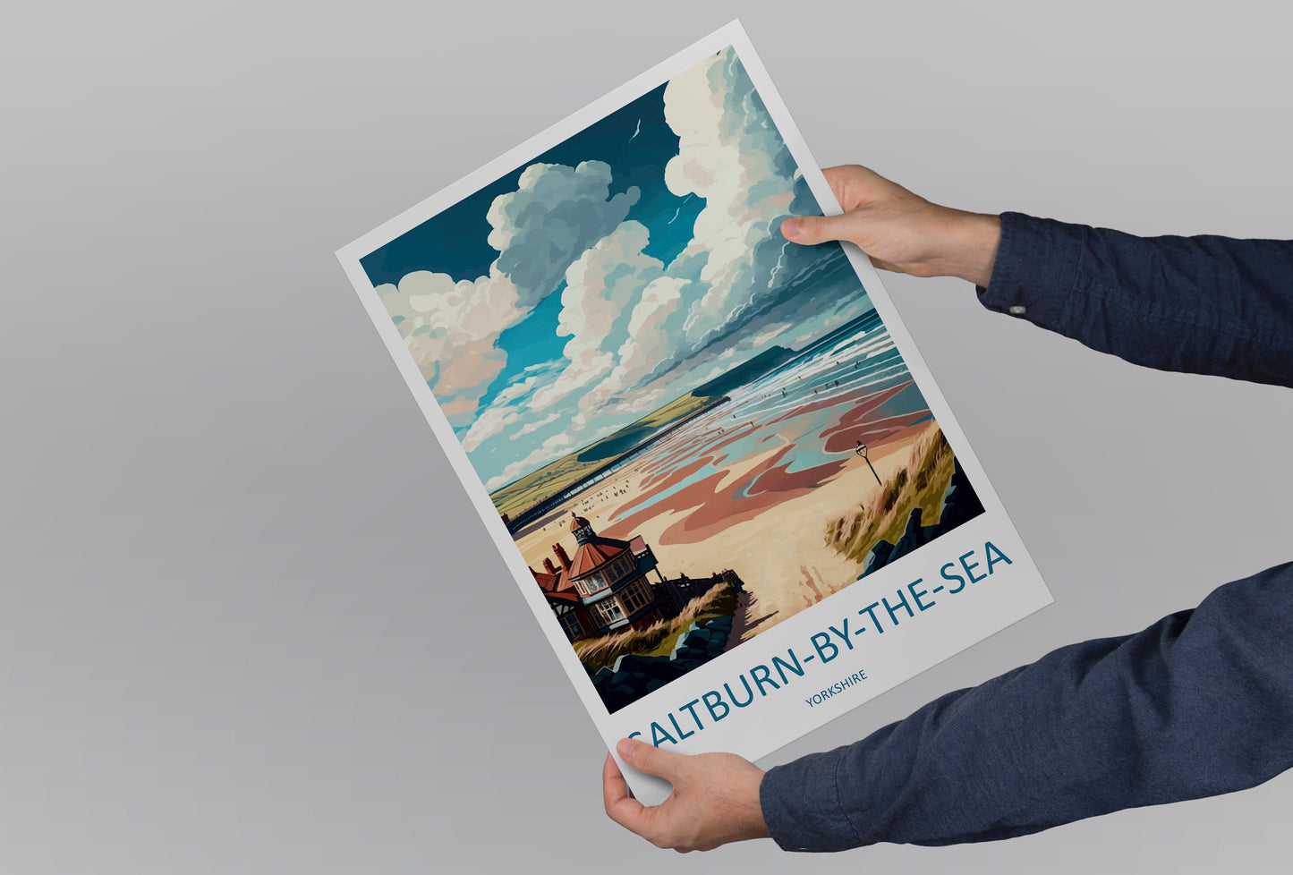 Saltburn-By-The-Sea Travel Print Wall Art Saltburn-By-The-Sea Wall Hanging Home Décor Saltburn-By-The-Sea Gift Art Lovers England Art Lover