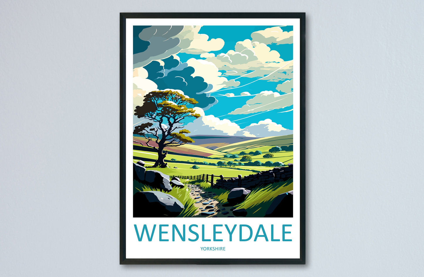 Wensleydale Travel Print Wall Art Wensleydale Wall Hanging Home Décor Wensleydale Gift Art Lovers England Art Lover Gift Print Artwork