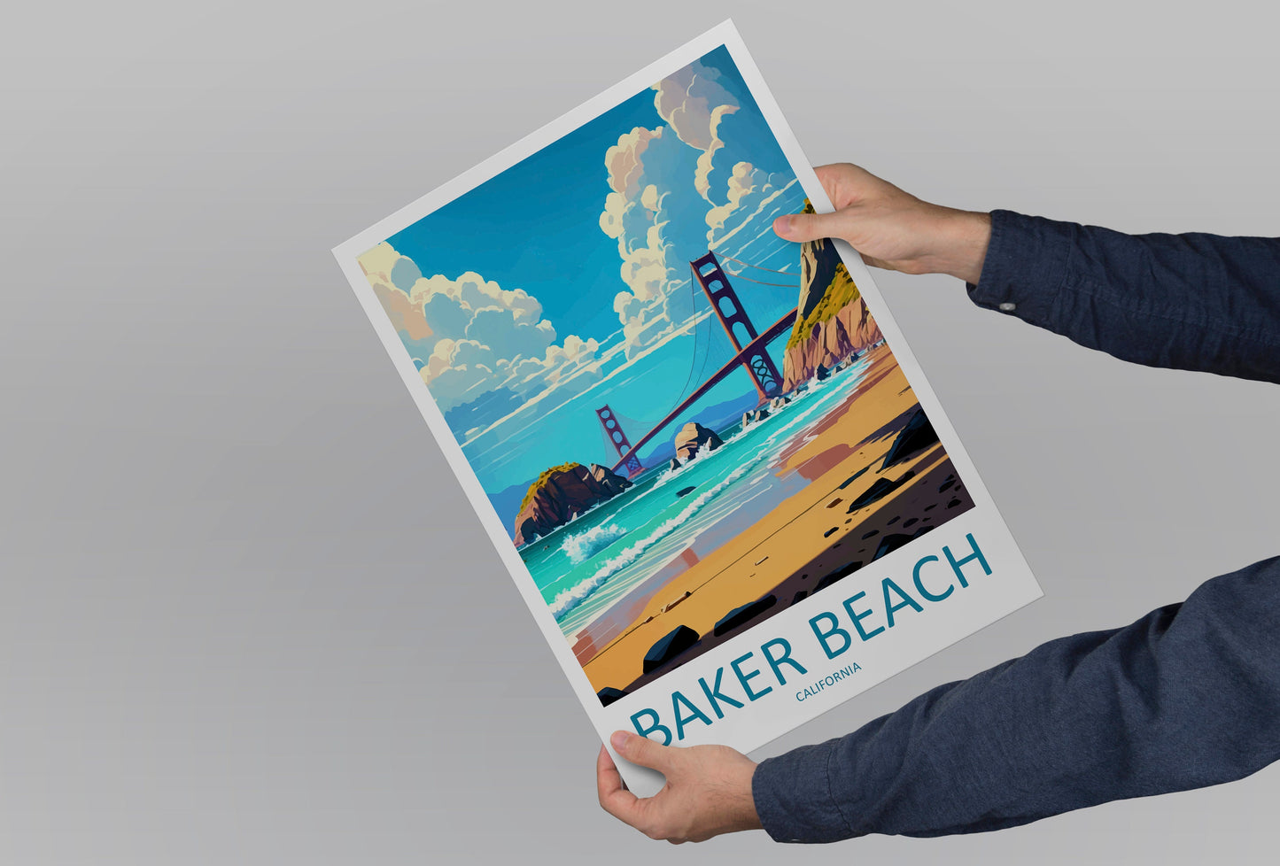 Baker Beach Travel Print Wall Art Baker Beach Wall Hanging Home Décor Baker Beach Gift Art Lovers California Art Lover Gift California